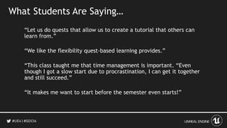 Teaching UE4 With Quest Based Learning Dr Cynthia Marcello | PPT