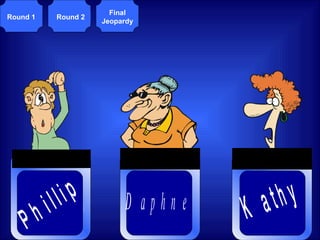 Round 1 Round 2 Final Jeopardy 