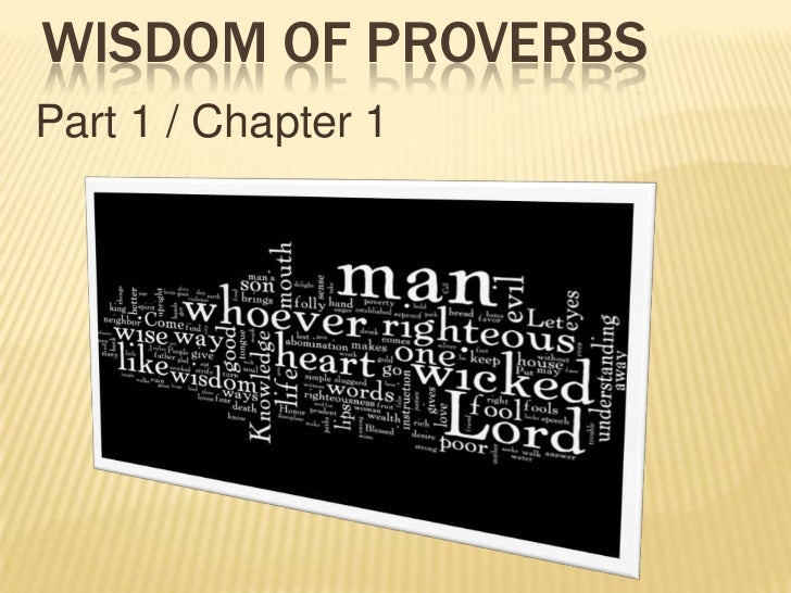 Teaching on Proverbs 1