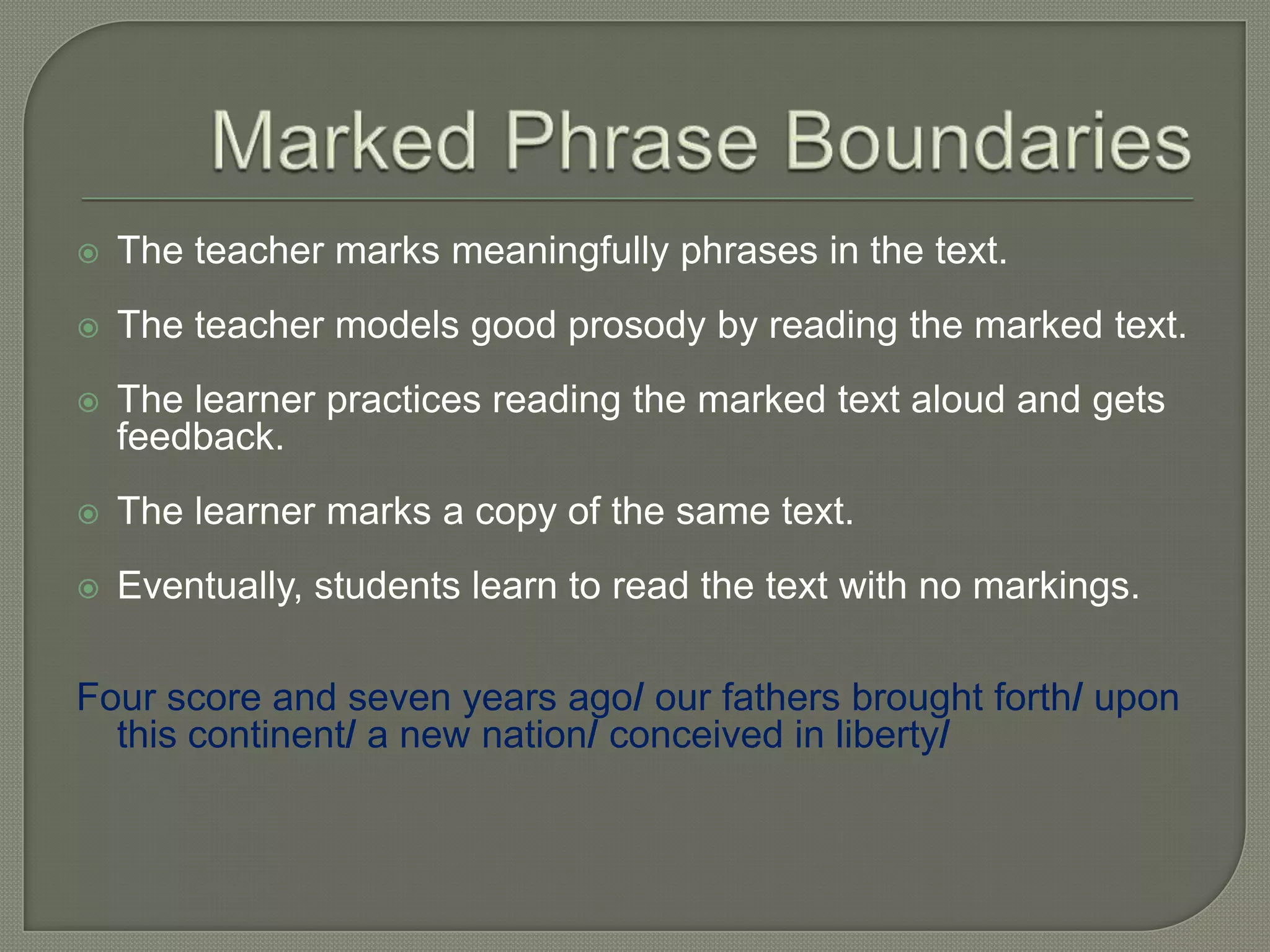 Have students read several passages at level before moving up