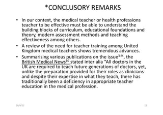 TEACHING AND ASSESSMENT METHODS