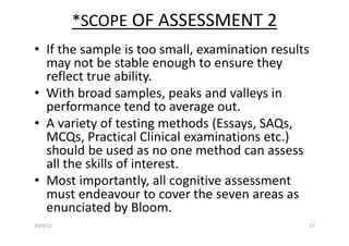 TEACHING AND ASSESSMENT METHODS