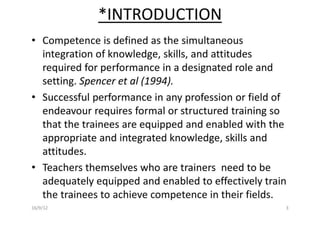 TEACHING AND ASSESSMENT METHODS