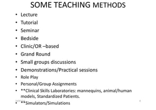 TEACHING AND ASSESSMENT METHODS