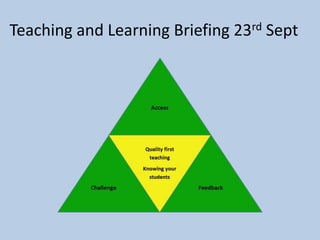 Teaching and Learning Briefing 23rd Sept
 