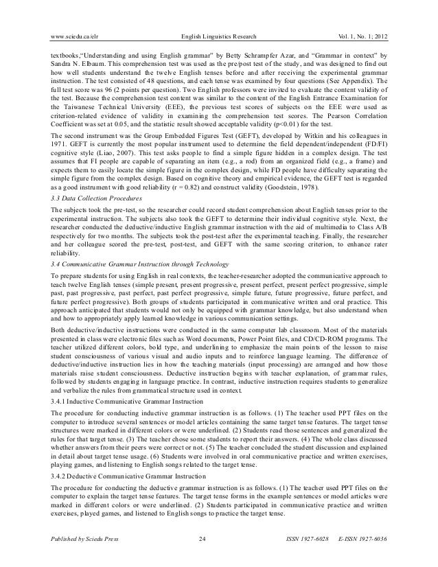 deductive approach in teaching grammar pdf