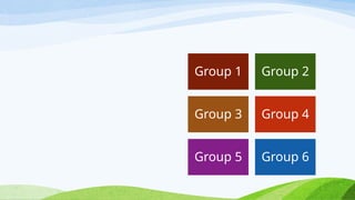 Group 1 Group 2
Group 3 Group 4
Group 5 Group 6
 