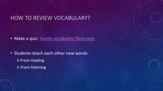 Teaching and learning vocabulary | PPTX