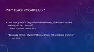Teaching and learning vocabulary | PPTX