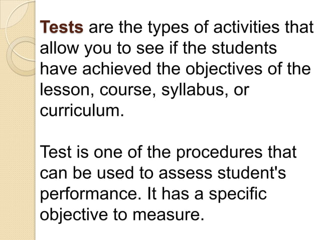 Teaching and testing | PPT