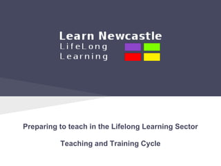 Preparing to teach in the Lifelong Learning Sector

          Teaching and Training Cycle
 