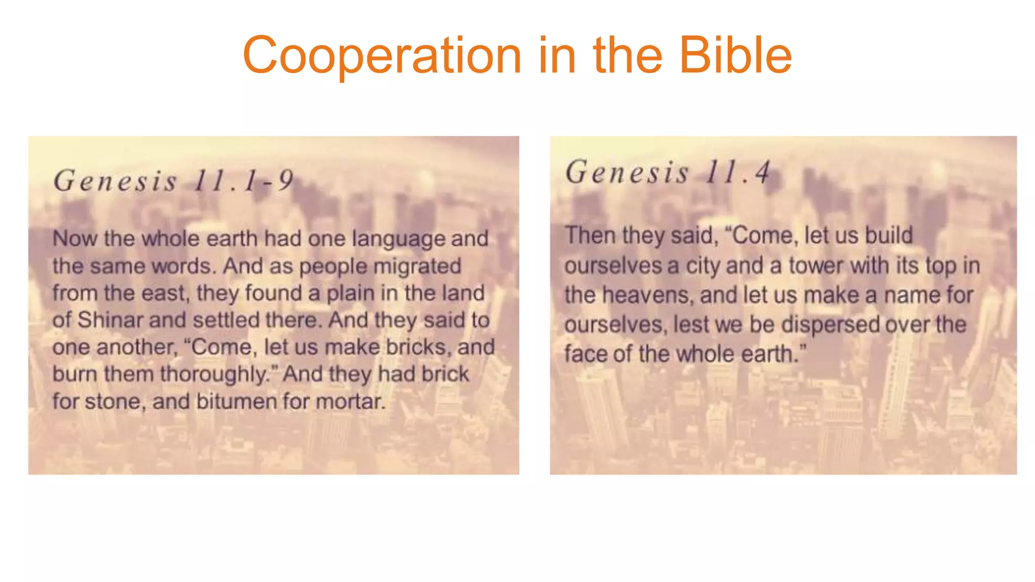 Cooperation in the Bible
 