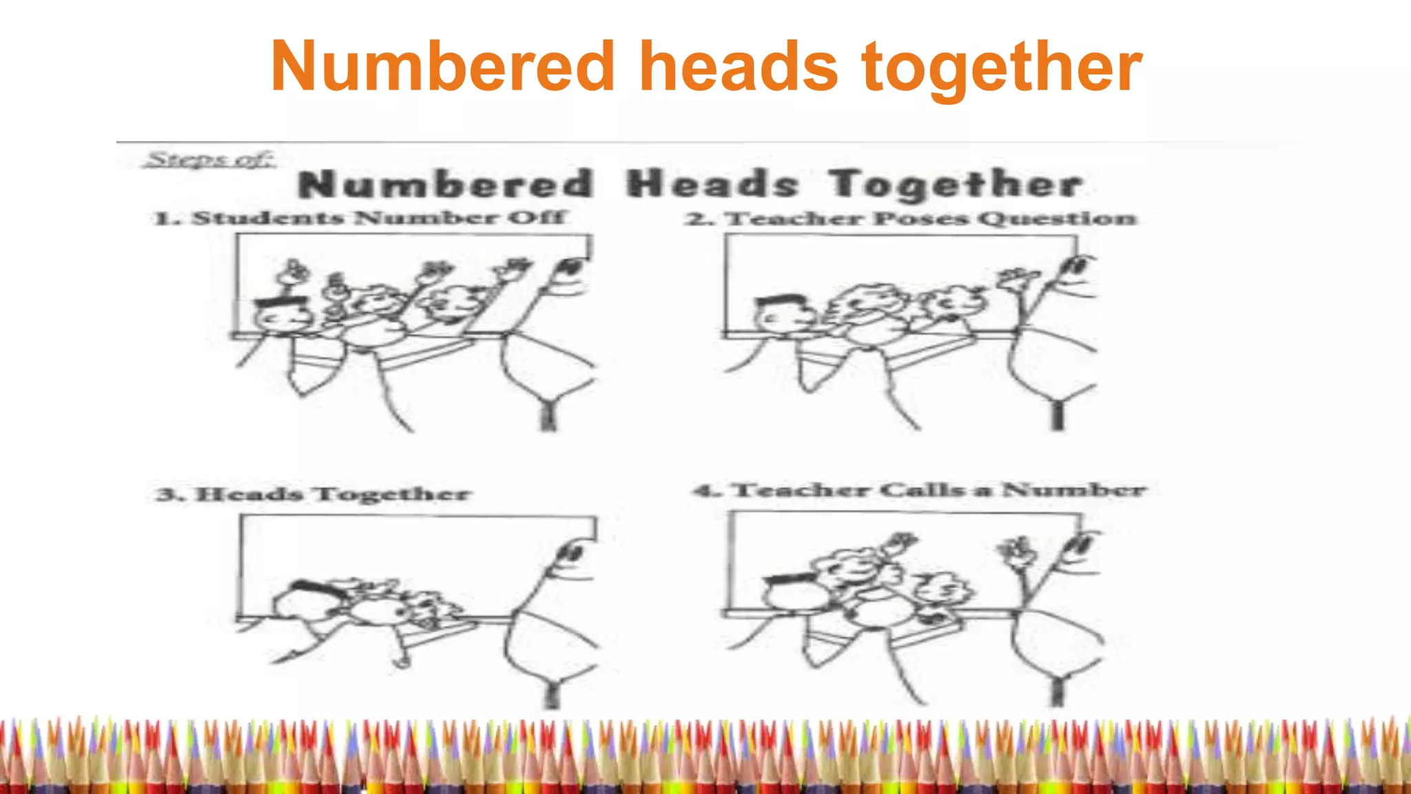 Numbered heads together
 