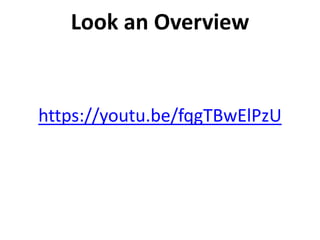 Look an Overview
https://youtu.be/fqgTBwElPzU
 