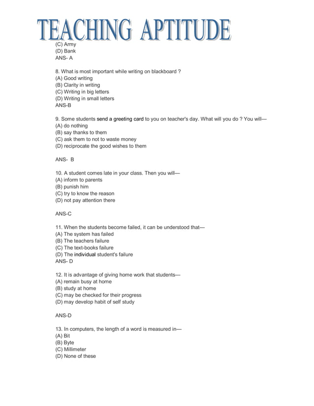 Teaching aptitude mcq for ugc net pdf secondary education education