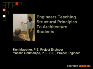 [object Object],[object Object],[object Object],[object Object],Engineers Teaching Structural Principles To Architecture Students   