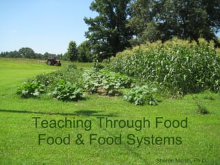 Teaching Through Food
 Food & Food Systems
                Sheree Martin, Ph.D.
 