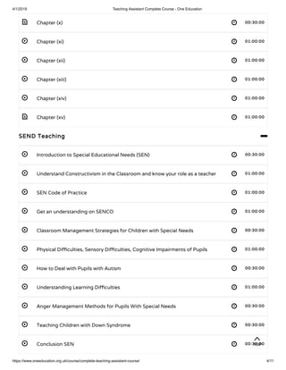 Teaching Assistant Complete Course - One Education | PDF
