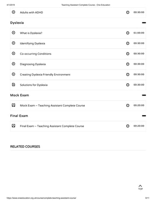 Teaching Assistant Complete Course - One Education | PDF | Brain and ...