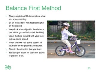 Teaching First-time Cyclists | PDF