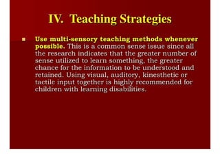 Teaching Children With Learning Disabilities