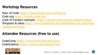 Teaching coding workshops | PPT