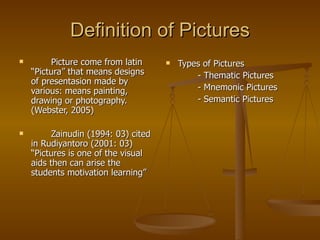 Picturing Definition Teaching compound words through pictures with the theme | PPT