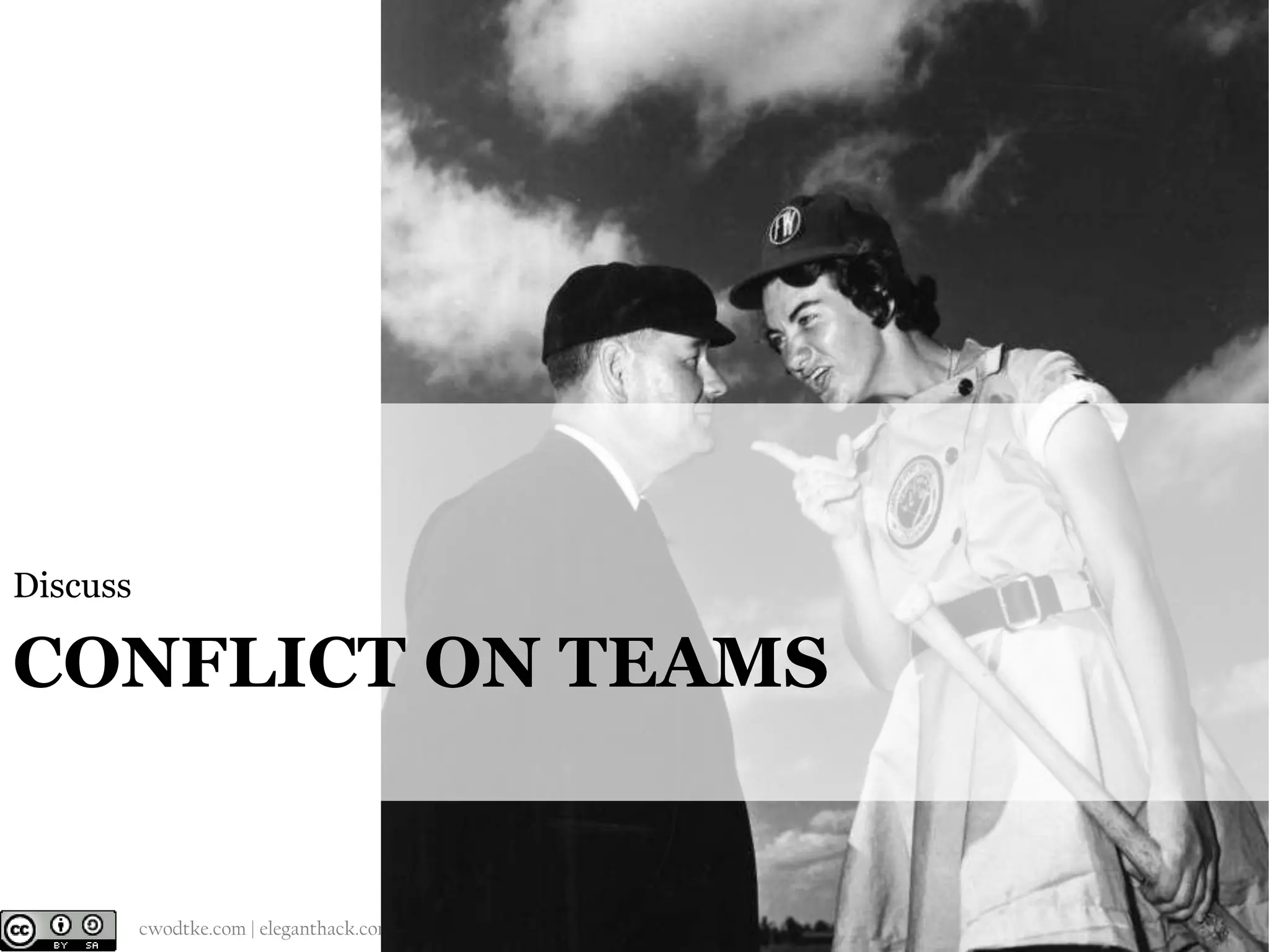Discuss

CONFLICT ON TEAMS

@cwodtke |

cwodtke.com | eleganthack.com | boxesandarrows.com | Creative Commons Share Alike

 