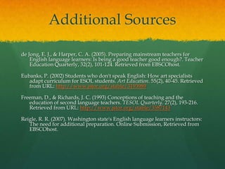 Anticipate ESL related difficulties