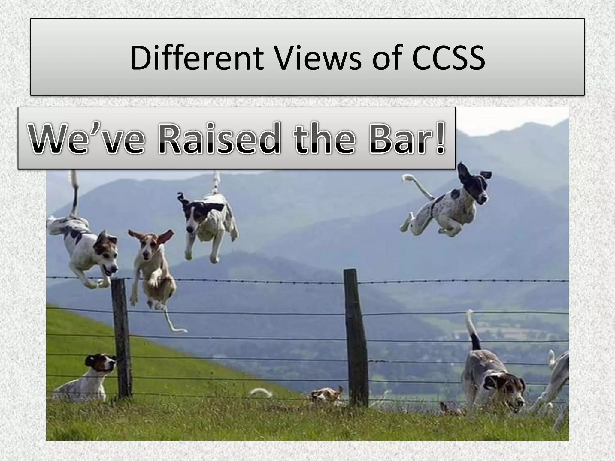 Different Views of CCSS
 