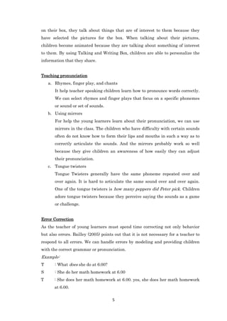 Teaching Speaking to young children | DOCX