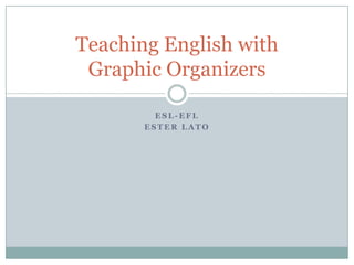 Teaching English with
 Graphic Organizers

         ESL-EFL
       ESTER LATO
 