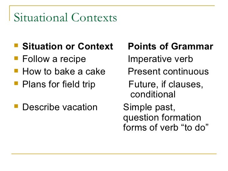 situational contexts