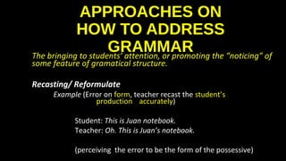 Recast English Examples Teaching Grammar and Vocabulary | PPT