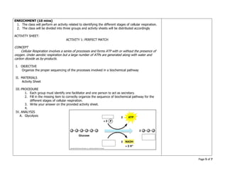 Teaching guide on Cellular respiration | PDF
