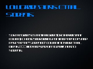 Low Grade Alerts: E-Mail Students Sort the grades by the final grade (or other relevant column). Choose your braking point and then copy and paste the the "Student ID" column into your E-Mail clients  BCC  filed and send off a generic alert to students.  