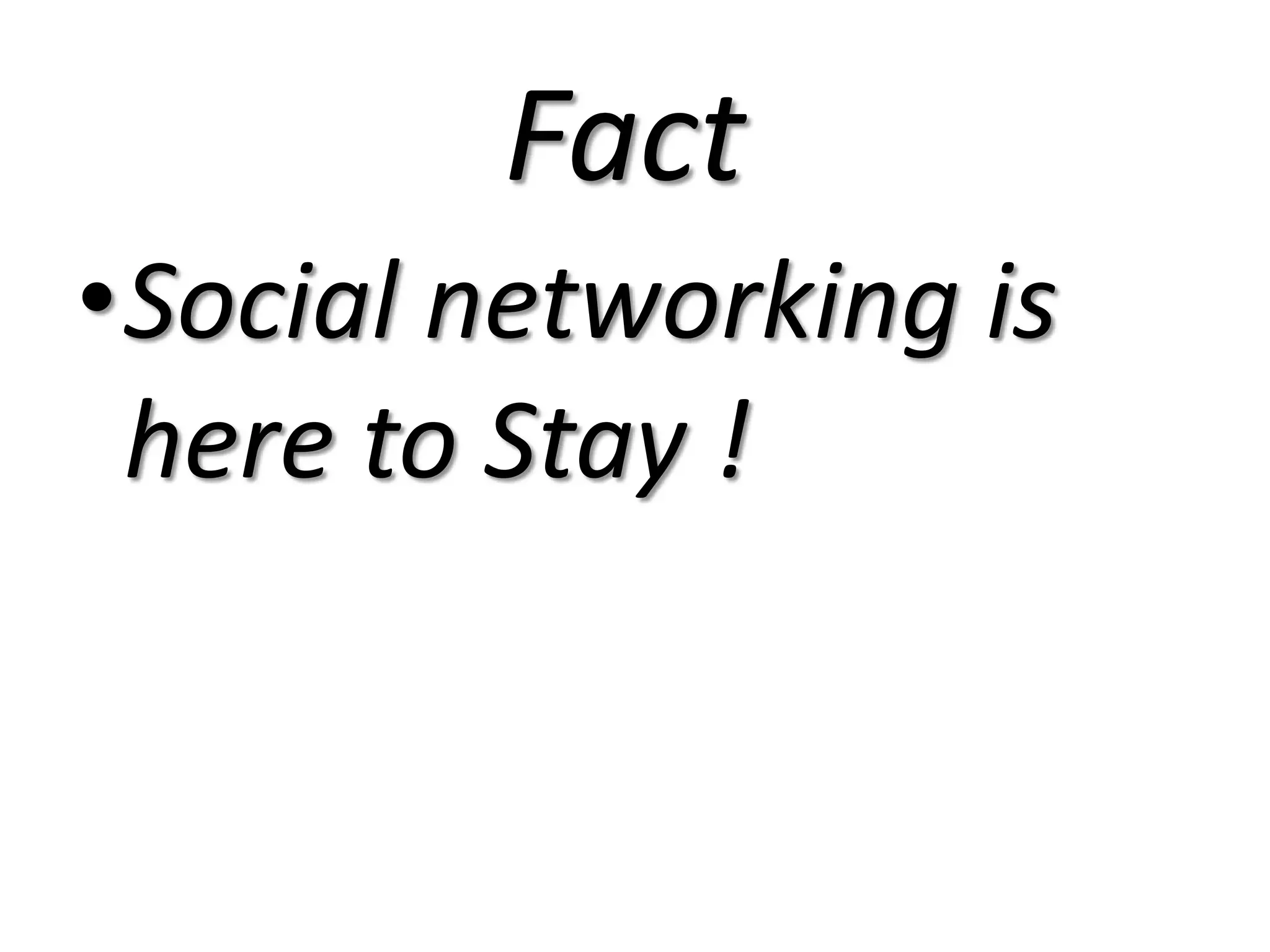 FactSocial networking is here to Stay !
