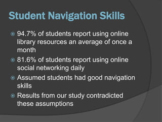 Information Literacyto “recognize when information is needed and have the ability to locate, evaluate, and use effectively the needed information.” American Library Association