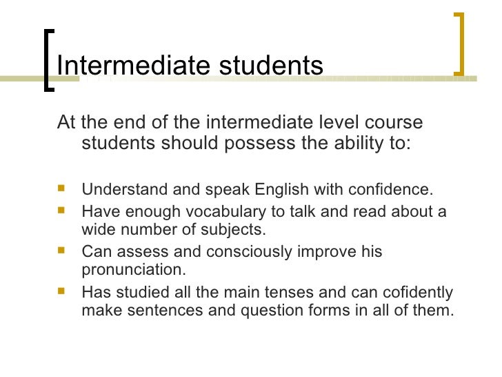Teaching Intermediate Learners