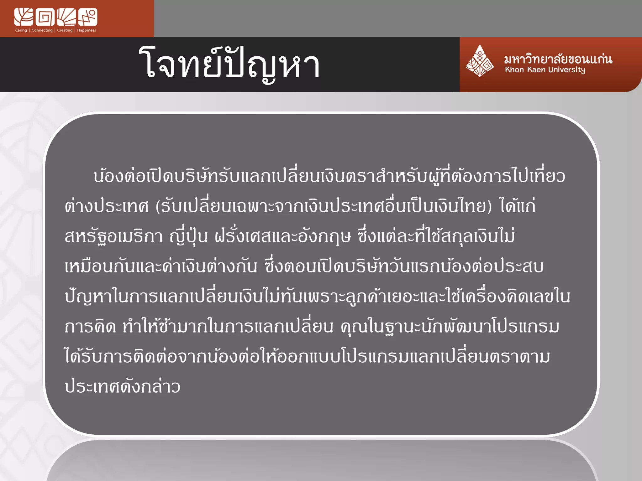 โจทย์ปญหา
      ั
 