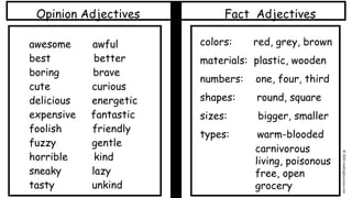 Fact Adjective Teaching Kids the Difference Between an Opinion and a Fact | PDF