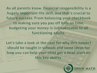 Why and How: Teaching Your Kids to Budget