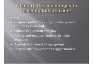 Teaching Kids To Code | PPT