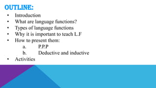 teaching functions esl