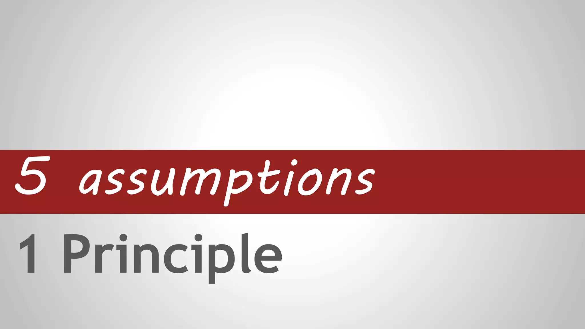 1 Principle
5 assumptions
 