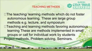 Teaching learning in higher education | PPTX