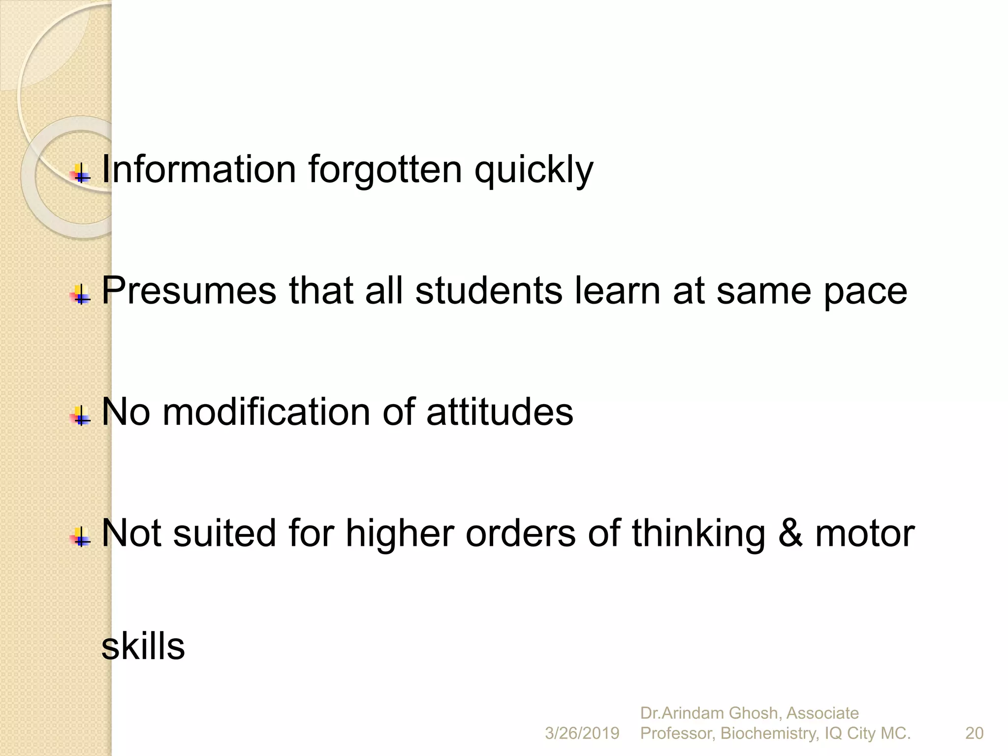Teaching learning methods mci revised basic course workshop curriculum ...