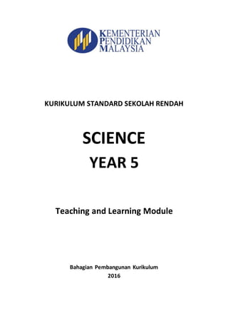 teaching learning module kssr science year 5 1st edition