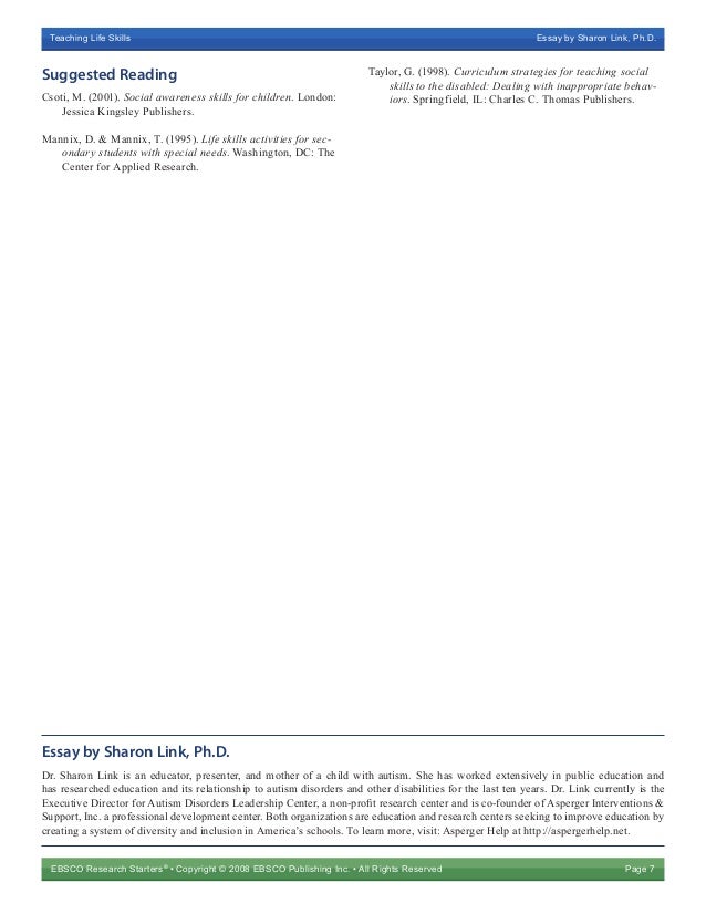 essay on life skills