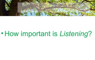 •How important is Listening?
 